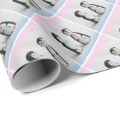 Cute Penguin Kerstmis Cadeaupapier (Rol Hoek)