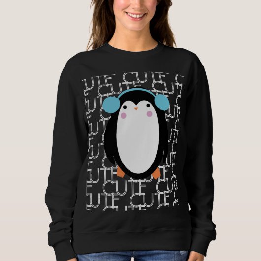 Cute Penguin Kerstsnowflake Winter Trui (Voorkant)