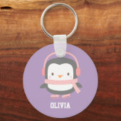 Cute Penguin-kerstvullers voor meisjes Sleutelhanger (Voorkant)