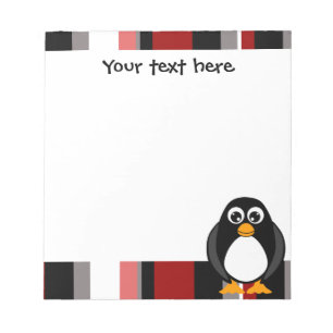 Cute Penguin-laptop - Rode streep Notitieblok
