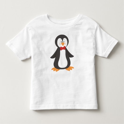 Cute Penguin, Little Penguin, Penguin met Bow Stro Kinder Shirts (Voorkant)