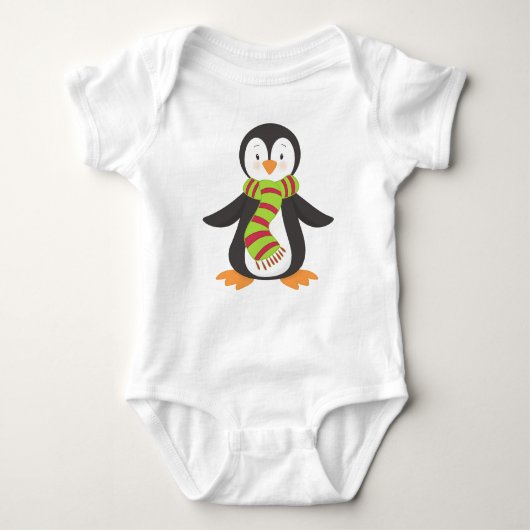 Cute Penguin, Little Penguin, Penguin met Scarf Romper (Voorkant)