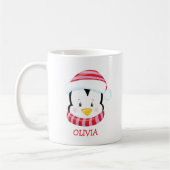 Cute Penguin Mug de Noël personnalisé (Gauche)