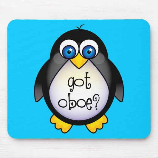 Cute Penguin Music heeft Oboe Muismat (Voorkant)