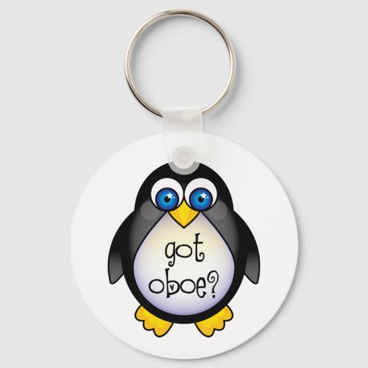 Cute Penguin Music heeft Oboe Sleutelhanger (Voorkant)