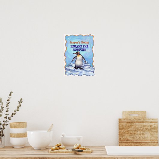Cute Penguin My Room Personalized Poster (Keuken)