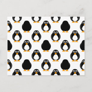 Cute Penguin Pattern Briefkaart