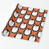 Cute Penguin Pattern Cadeaupapier (Uitgerold)