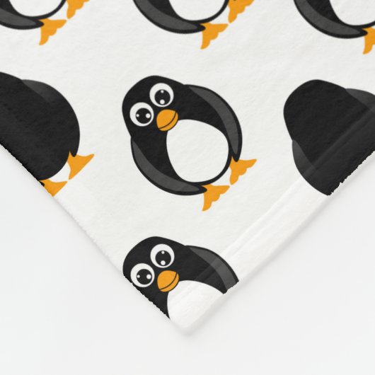 Cute Penguin Pattern Fleece Deken (Hoek)