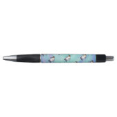 Cute Penguin Pattern on Blue Pen (Voorkant)