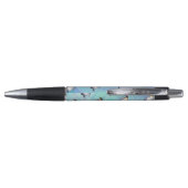 Cute Penguin Pattern on Blue Pen (Achterkant)