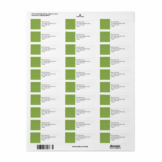 Cute Penguin Pattern on Green Background Etiket (Full Sheet)