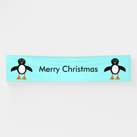 Cute Penguin Personalized Banner (Horizontaal)
