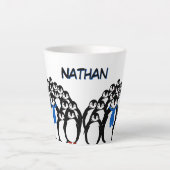 Cute Penguin Personalized Latte Mok (Voorkant)