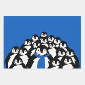 Cute Penguin Persoonlijke Kerstmis Inpakpapier Vel (Voorkant 3)