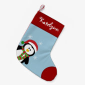 Cute Penguin Persoonlijke kerststopping Kleine Kerstsok (Voorkant (Hangend))