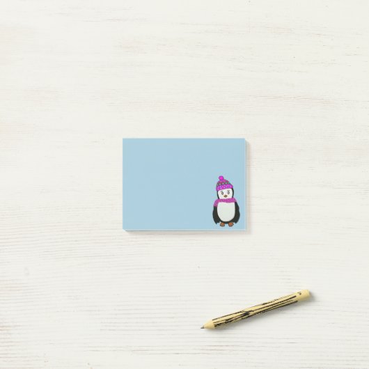 Cute Penguin Post-it® notes (Op bureau)
