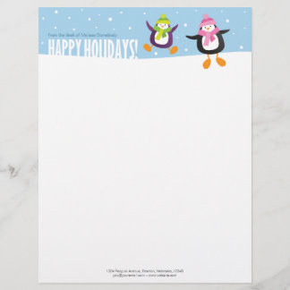 Cute Penguin Prettige feestdagen Novelty Letterhea Persoonlijk Briefhoofd
