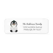 Cute Penguin Return-adreslabel Etiket (Voorkant)