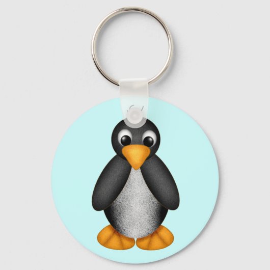 Cute Penguin Sleutelhanger - Gepersonaliseerd (Voorkant)