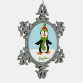 Cute Penguin Snowflake Ornament (Links)