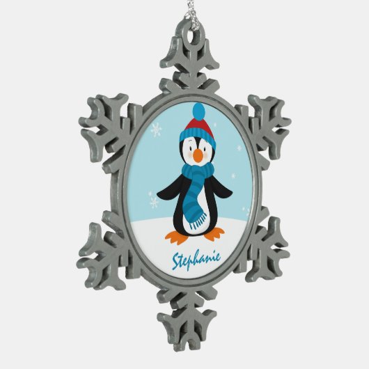 Cute Penguin Snowflake Ornament (Links)