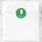 Cute Penguin Snowy Winter Holiday Animal Ronde Sticker (Tas)
