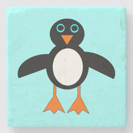 Cute Penguin Stone Onderzetter (Voorkant)