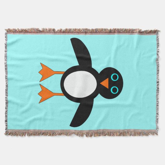 Cute Penguin Throw Blanket Deken (Voorkant)