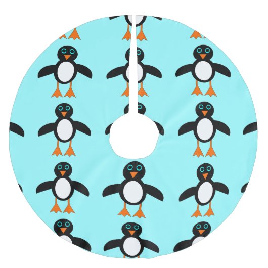 Cute Penguin Tree Skirt Kerstboom Rok (Voorkant)