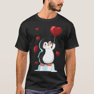 Cute Penguin Valentines Day Love Heart gift T-shirt