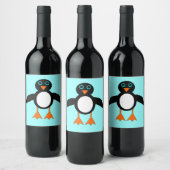 Cute Penguin Vin bouteille Étiquette (Bouteilles)