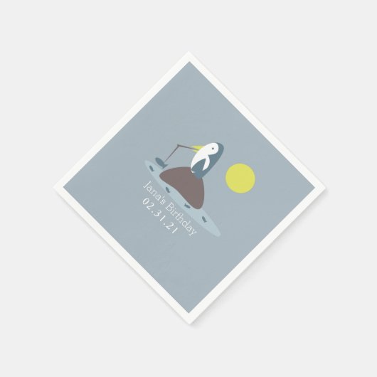 Cute Penguin Vist Birthday Party Servet (Hoek)