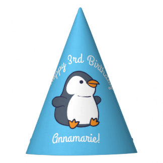 Cute Penguin Winter Kids Birthday Party Feesthoedjes