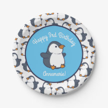 Cute Penguin Winter Kids Birthday Party