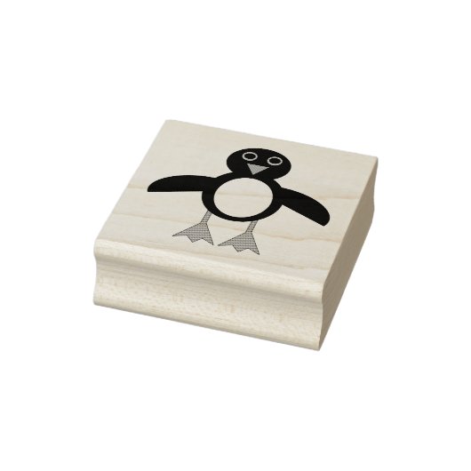 Cute Penguin Wood Art Stamp Rubberstempel (Stempel)