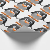 Cute Penguin Wrapping Paper Cadeaupapier (Hoek)