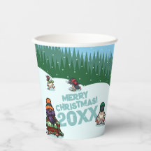 Cute Penguins Add The Year Merry Christmas! Winter