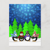 Cute Penguins Carolers Briefkaart (Voorkant)