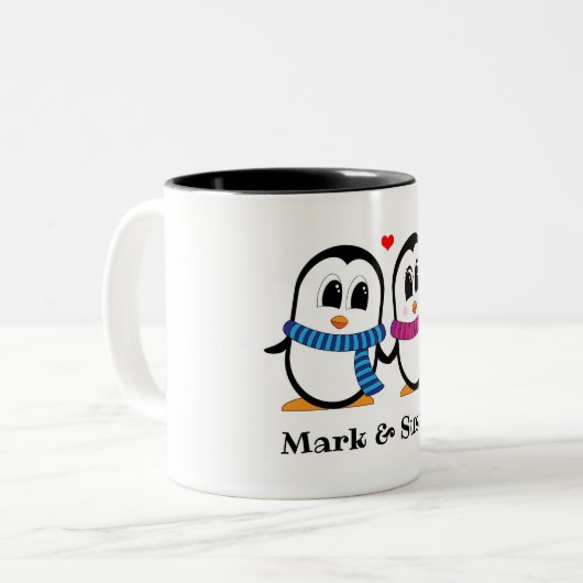 Cute Penguins Couple Mug (Devant gauche)