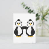 Cute Penguins Holding Hands Briefkaart (Staand voorkant)