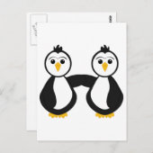 Cute Penguins Holding Hands Briefkaart (Voorkant / Achterkant)