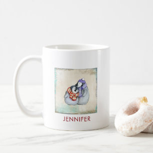 Cute Penguins in Winter Scarves and Petten Custom Koffiemok