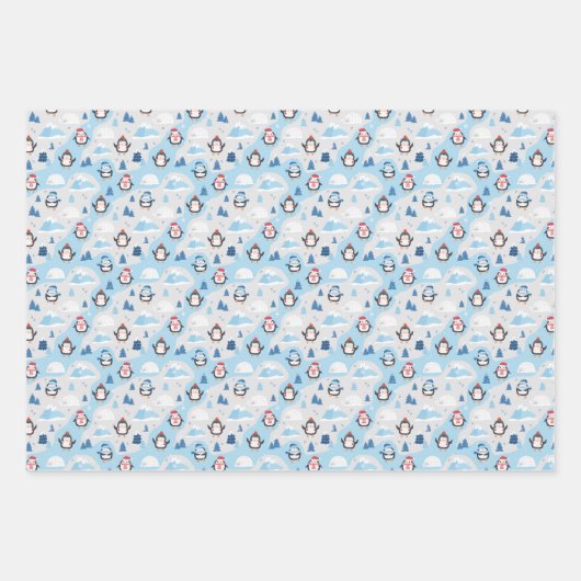 Cute Penguins Inpakpapier Vel (Voorkant 3)