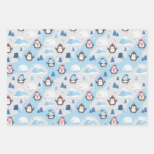 Cute Penguins Inpakpapier Vel (Voorkant)