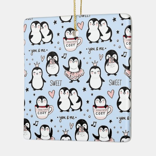 Cute Penguins Keramisch Ornament (Links)