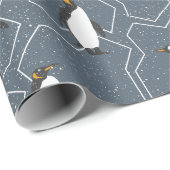 Cute Penguins-kerstpatroon Cadeaupapier (Rol Hoek)