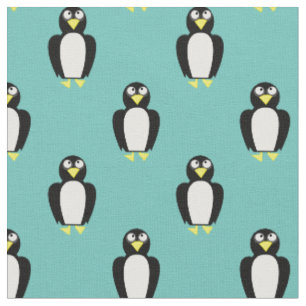 Cute Penguins Kinder Baby Nursery Blauwgroen Stof