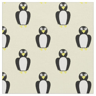 Cute Penguins Kinder Baby Nursery Yellow Stof