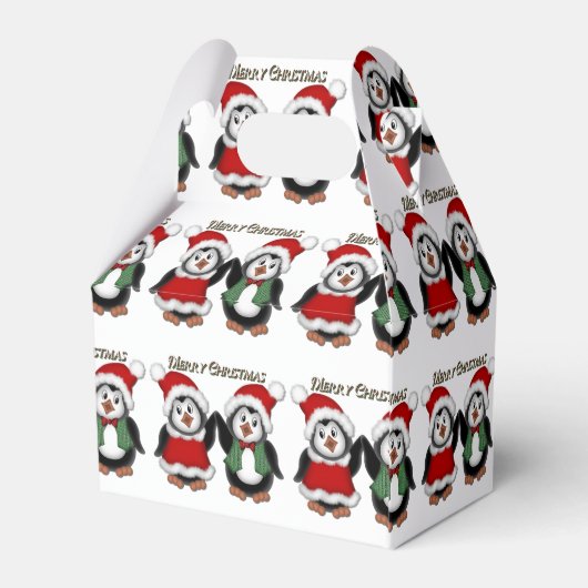 Cute Penguins Merry Kerstfeestbox Bedankdoosjes (Achterkant)
